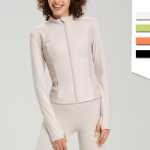 벌거 벗은 요가 의류 재킷 여성 지퍼 재킷 피트니스 의류 긴 소매 여성 운동 의류의 그림