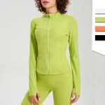 벌거 벗은 요가 의류 재킷 여성 지퍼 재킷 피트니스 의류 긴 소매 여성 운동 의류의 그림