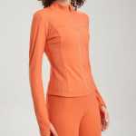 벌거 벗은 요가 의류 재킷 여성 지퍼 재킷 피트니스 의류 긴 소매 여성 운동 의류의 그림