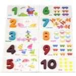 도매 어린이 교육 장난감 나무 조기 학습 장난감 숫자 카드 장난감 숫자 세기 카드 계몽 장난감의 그림