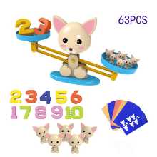 핫 원숭이 숫자 저울 장난감 강아지 숫자 덧셈 뺄셈 산술 퍼즐 장난감 어린이 데스크탑 게임 건너기의 그림