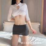 나이트 라이프 새로운 에로틱 란제리 유니폼 유혹 역할 놀이 섹시한 비서 역할 놀이 놀리는 세트의 그림