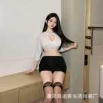 나이트 라이프 새로운 에로틱 란제리 유니폼 유혹 역할 놀이 섹시한 비서 역할 놀이 놀리는 세트의 그림