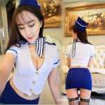 섹시 AV 스트레치 롤 플레이 경찰관 매혹적인 유니폼 세트 의상 스튜어디스 유니폼 롤 플레이 유니폼의 그림