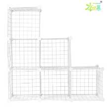 DIY 선반 현대 간단한 조합 보관 거실 책장 책장 수납 주최자 철 메쉬 접이식 옷장의 그림