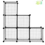 DIY 선반 현대 간단한 조합 보관 거실 책장 책장 수납 주최자 철 메쉬 접이식 옷장의 그림