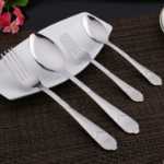 스테인레스 스틸 수저 숟가락과 포크 가정용 주방 어린이 밥 숟가락 수프 숟가락 스테인레스 스틸 수저 세트 도매의 그림