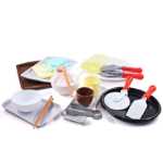 대량 수저 액세서리 수저 액세서리 주방 장난감 그릇 젓가락 접시 둥근 칼 주걱 식사 주방 용품 피자 도구의 그림