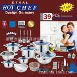 공장 스테인레스 스틸 조리기구 25/30PCS 조리기구 세트 냄비와 팬 세트 냄비와 팬의 조리기구 조합 수출 세트의 그림