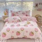 새로운 연삭 양모 4 피스 세트 간단한면 모자 모델 침구 작은 신선한 침대 시트 이불 커버 3 피스 세트 도매의 그림