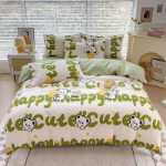 새로운 연삭 양모 4 피스 세트 간단한면 모자 모델 침구 작은 신선한 침대 시트 이불 커버 3 피스 세트 도매의 그림