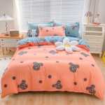 새로운 연삭 양모 4 피스 세트 간단한면 모자 모델 침구 작은 신선한 침대 시트 이불 커버 3 피스 세트 도매의 그림