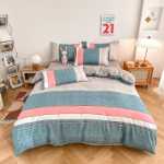 새로운 연삭 양모 4 피스 세트 간단한면 모자 모델 침구 작은 신선한 침대 시트 이불 커버 3 피스 세트 도매의 그림