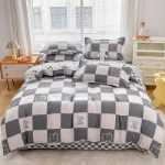 새로운 연삭 양모 4 피스 세트 간단한면 모자 모델 침구 작은 신선한 침대 시트 이불 커버 3 피스 세트 도매의 그림