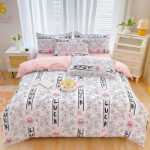 새로운 연삭 양모 4 피스 세트 간단한면 모자 모델 침구 작은 신선한 침대 시트 이불 커버 3 피스 세트 도매의 그림