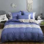 작은 신선한 4 피스 두꺼운면 기모 이불 커버 3 피스 워시 코튼 롱 스테이플 코튼 학생 기숙사 침대 시트 모델의 그림