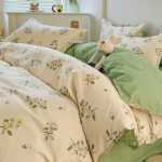 작은 신선한 침대 시트 이불 커버 기숙사 3 피스 침구 도매의 간단한면 브러시 4 피스 세트 두꺼운 모델의 그림