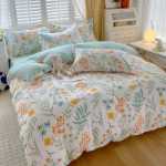 작은 신선한 침대 시트 이불 커버 기숙사 3 피스 침구 도매의 간단한면 브러시 4 피스 세트 두꺼운 모델의 그림