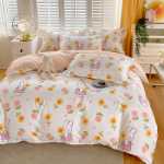 작은 신선한 침대 시트 이불 커버 기숙사 3 피스 침구 도매의 간단한면 브러시 4 피스 세트 두꺼운 모델의 그림