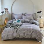 작은 신선한 침대 시트 이불 커버 기숙사 3 피스 침구 도매의 간단한면 브러시 4 피스 세트 두꺼운 모델의 그림