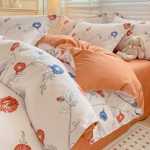 작은 신선한 침대 시트 이불 커버 기숙사 3 피스 침구 도매의 간단한면 브러시 4 피스 세트 두꺼운 모델의 그림