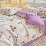 작은 신선한 침대 시트 이불 커버 기숙사 3 피스 침구 도매의 간단한면 브러시 4 피스 세트 두꺼운 모델의 그림