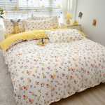 작은 신선한 침대 시트 이불 커버 기숙사 3 피스 침구 도매의 간단한면 브러시 4 피스 세트 두꺼운 모델의 그림