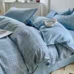 작은 신선한 침대 시트 이불 커버 기숙사 3 피스 침구 도매의 간단한면 브러시 4 피스 세트 두꺼운 모델의 그림