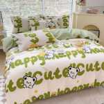 간단한 연삭 양모 침대 모자 모델 4 피스 세트 작은 신선한 기숙사면 침대 시트 이불 커버 3 피스 세트 침대 선물 도매의 그림