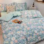 간단한 연삭 양모 침대 모자 모델 4 피스 세트 작은 신선한 기숙사면 침대 시트 이불 커버 3 피스 세트 침대 선물 도매의 그림