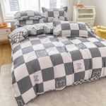 간단한 연삭 양모 침대 모자 모델 4 피스 세트 작은 신선한 기숙사면 침대 시트 이불 커버 3 피스 세트 침대 선물 도매의 그림