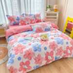 간단한 연삭 양모 침대 모자 모델 4 피스 세트 작은 신선한 기숙사면 침대 시트 이불 커버 3 피스 세트 침대 선물 도매의 그림