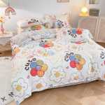 간단한 연삭 양모 침대 모자 모델 4 피스 세트 작은 신선한 기숙사면 침대 시트 이불 커버 3 피스 세트 침대 선물 도매의 그림