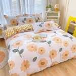 간단한 연삭 양모 침대 모자 모델 4 피스 세트 작은 신선한 기숙사면 침대 시트 이불 커버 3 피스 세트 침대 선물 도매의 그림