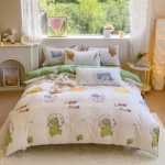 발신자를 대신하여 코튼 인쇄 4 피스 세트 두꺼운 브러시 시트 이불 커버 학생 기숙사 코튼 3 피스 침구의 그림