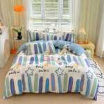 발신자를 대신하여 코튼 인쇄 4 피스 세트 두꺼운 브러시 시트 이불 커버 학생 기숙사 코튼 3 피스 침구의 그림