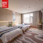 현대 심플 호텔 가구 푸징 가든 호텔 룸 세트 침실 가구의 그림