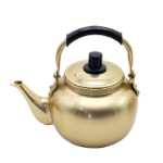 한국식 막걸리 냄비 전통 두꺼운 노란색 알루미늄 냄비 따뜻한 와인 핫 와인 노란색 알루미늄 냄비 막걸리 냄비 도매의 그림