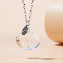 민들레 시간 보석 목걸이 하트 라운드 타원형 리버시블 보석 심플 스타일 크리스탈 목걸이 만들기의 그림