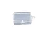 뚜껑이있는 투명한 빈 직사각형 플라스틱 상자의 그림