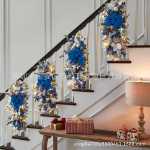 크리스마스 계단 장식 화환의 그림