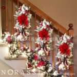 크리스마스 계단 장식 화환의 그림