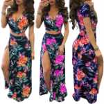 클래식 플로럴 핫 드레스 투피스 세트의 그림