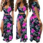 클래식 플로럴 핫 드레스 투피스 세트의 그림