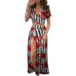 클래식 플로럴 핫 드레스 투피스 세트의 그림