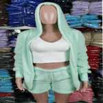 홈웨어 캐주얼 3 피스 잠옷의 그림