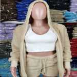 홈웨어 캐주얼 3 피스 잠옷의 그림