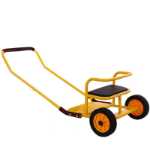 버킷이 달린 유치원 세발자전거의 그림