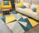 스칸디나비아 거실 카펫 소파 커피 테이블의 그림