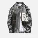 남성 스트라이프 긴팔 셔츠의 그림